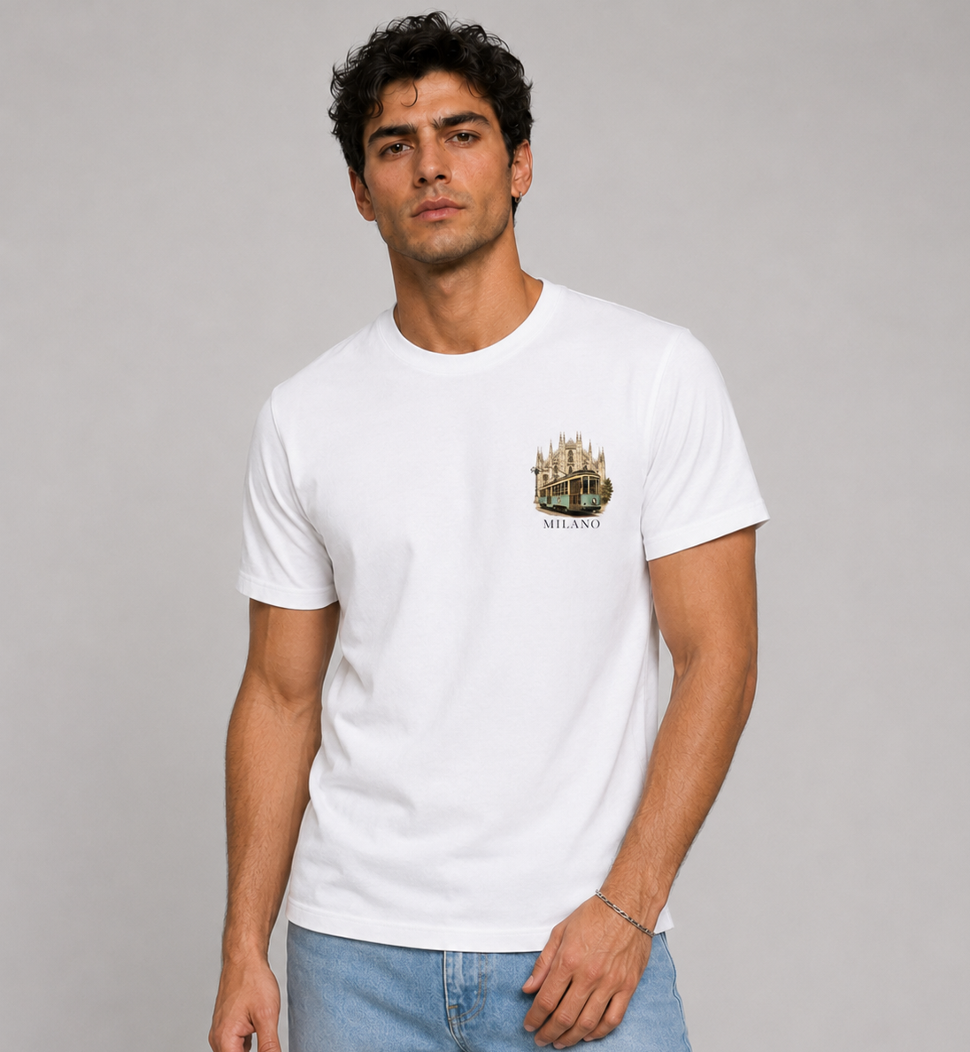 Men Printed T-Shirt - White Milano
