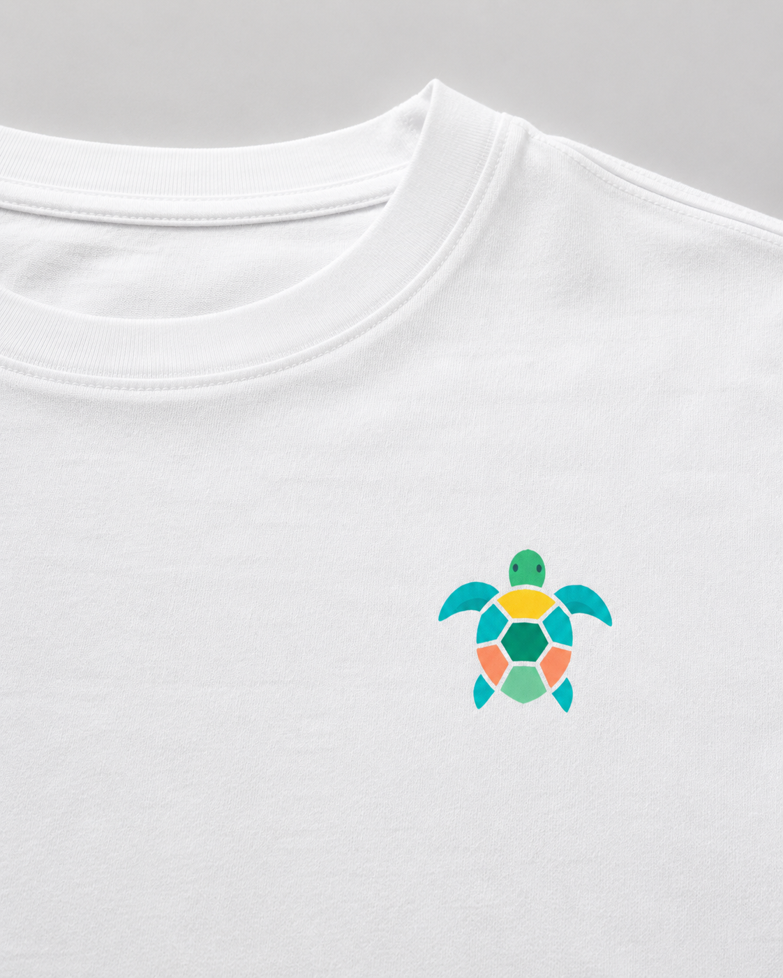 Turtle Mosaic Printed T-Shirt – White
