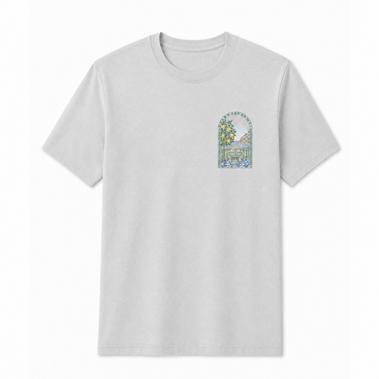 Amalfi Lemon Window T-Shirt – Light Gray