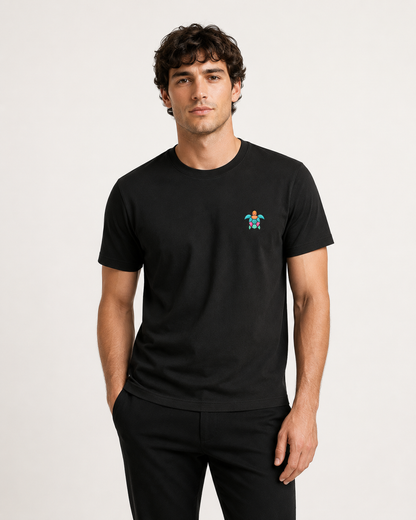 Aqua Turtle Printed T-Shirt – Black