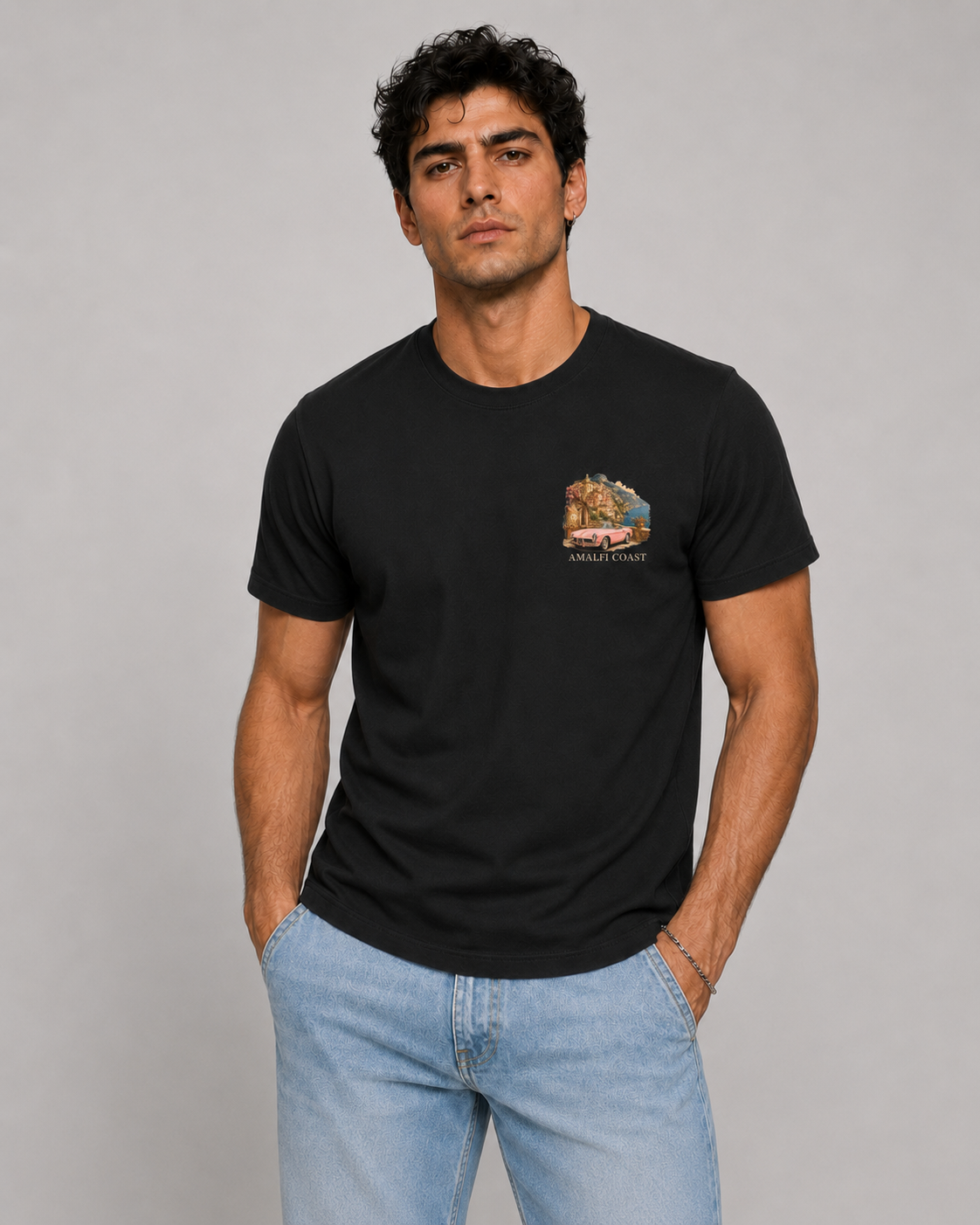 Men Printed T-Shirt - Black Amalfi