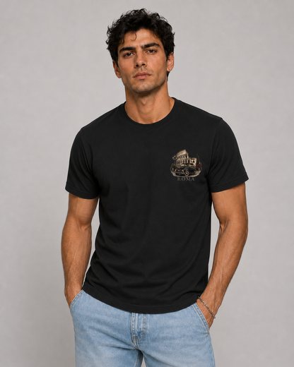 Men Printed T-Shirt - Black Rome
