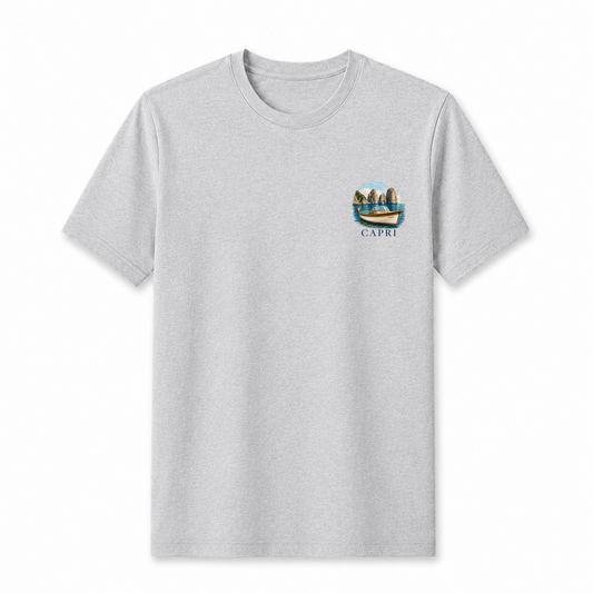 Men Printed T-Shirt  - Light Gray Capri