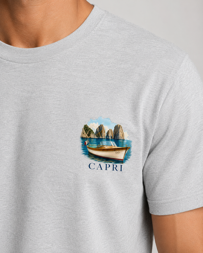 Men Printed T-Shirt  - Light Gray Capri
