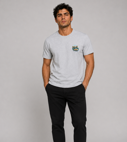 Men Printed T-Shirt  - Light Gray Capri