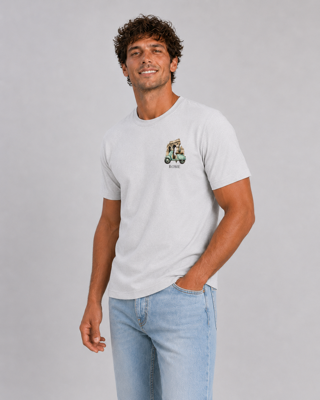 Men Printed T-Shirt  - Gray Rome