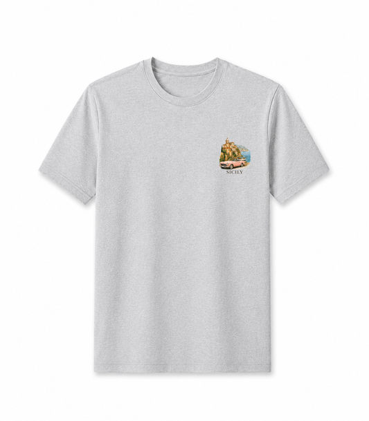 Men Printed T-Shirt  - Light Gray Sicily