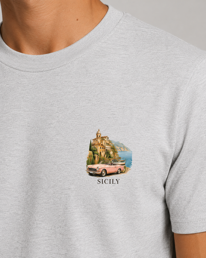 Men Printed T-Shirt  - Light Gray Sicily