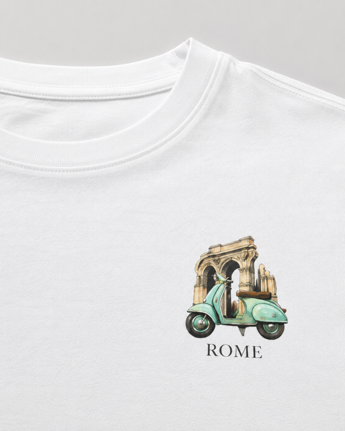 Men Printed T-Shirt  - White Rome