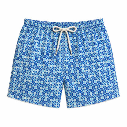 SS26 Men Swim Short - Blue Mosaic — Capri