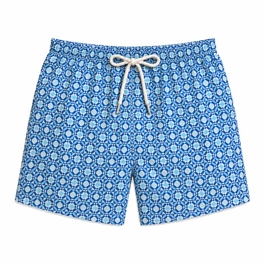 SS26 Men Swim Short - Blue Mosaic — Capri