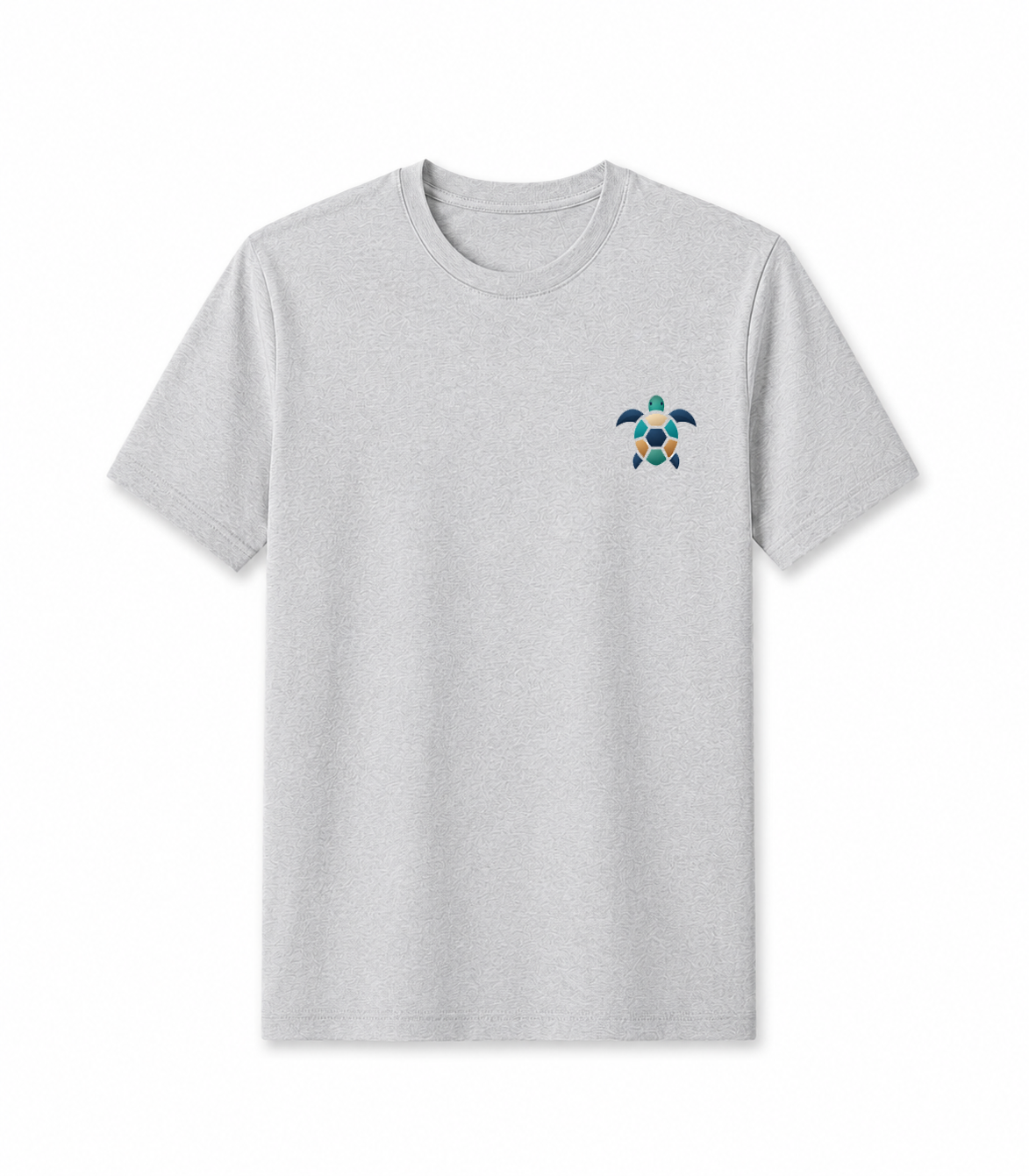 Pastel Turtle Printed T-Shirt – Light Gray
