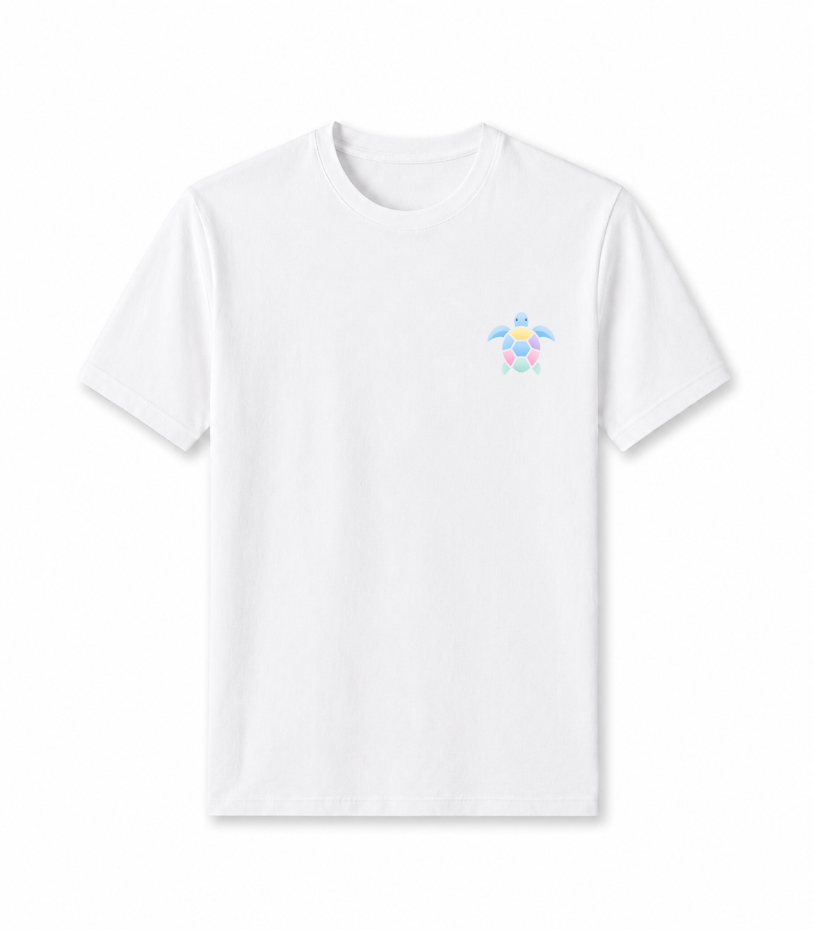 Pastel Turtle Printed T-Shirt – White