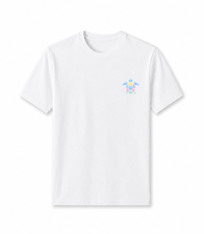 Pastel Turtle Printed T-Shirt – White