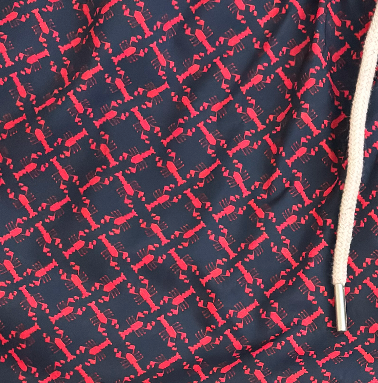 SS26 Men Swim Short -Navy Patterned — Lobsters