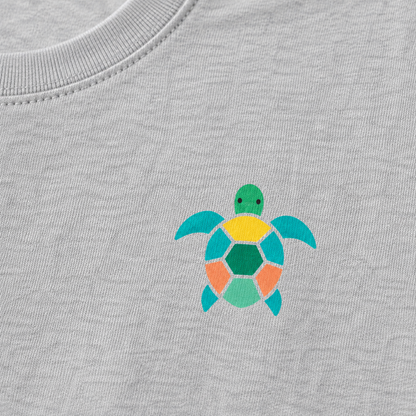 Turtle Mosaic Printed T-Shirt – Gray