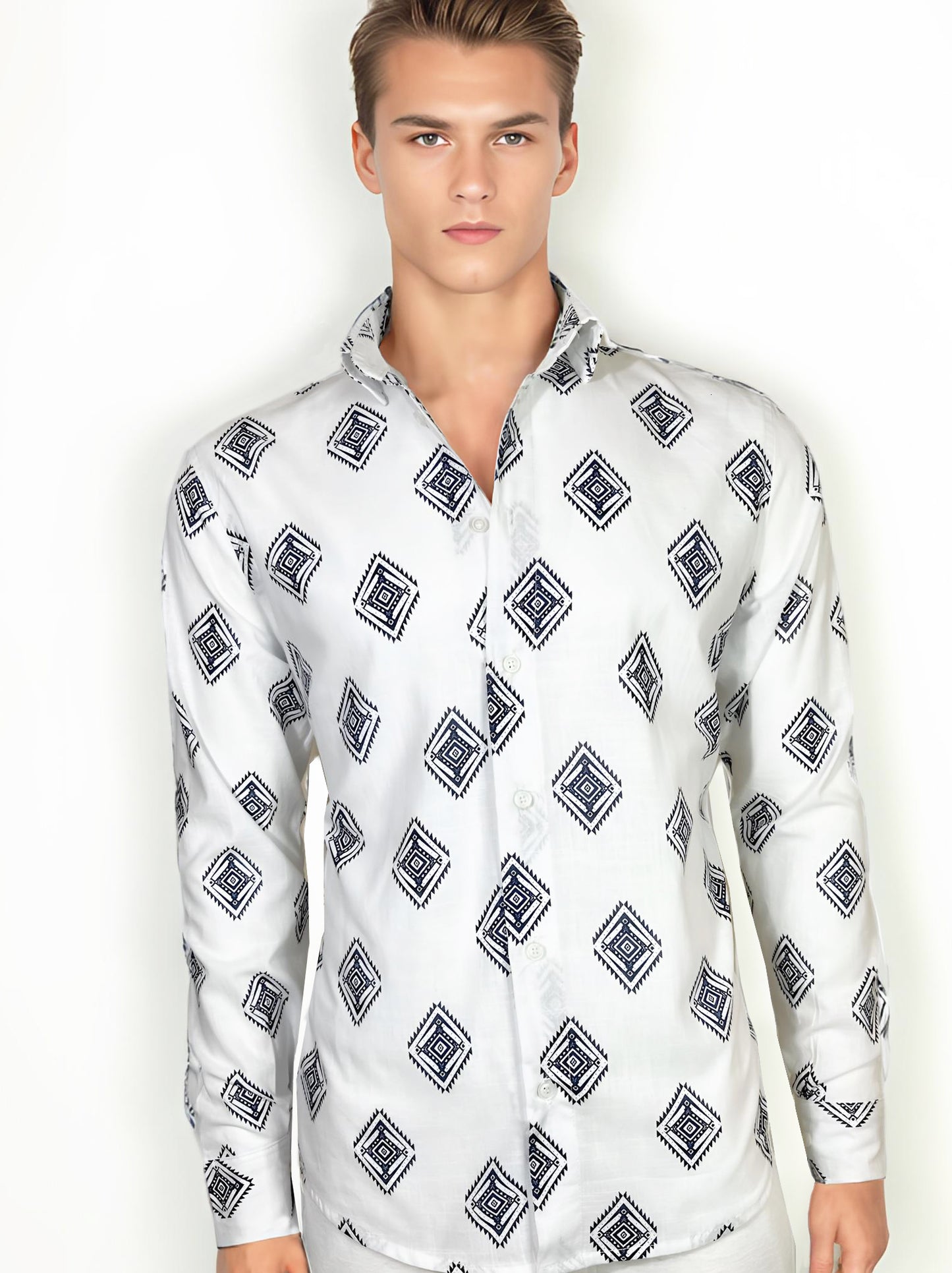 Patterned Linen Shirt